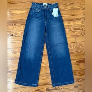 NWT PAIGE Genesee Crop Wide Hem Jeans in Cassia Wash - 24